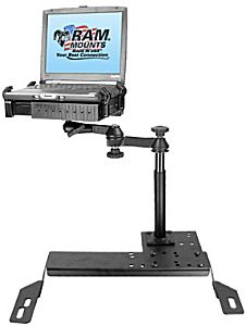 Dodge Ram laptop stand with Toshiba laptop
